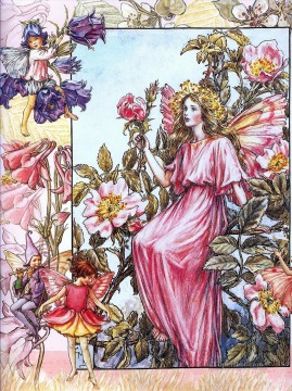 Fantasía popular Painting - el hada de la rosa salvaje fantasía